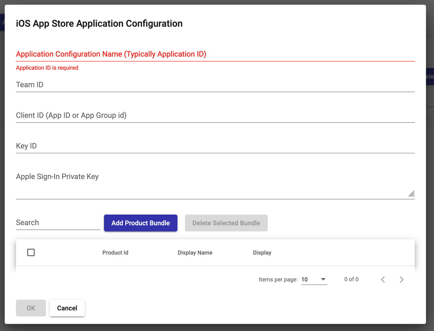 iOS Application Configuration